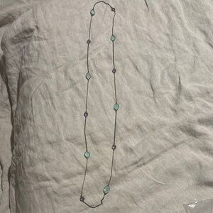 925 sterling silver chalcedony and tourmaline Necklace.